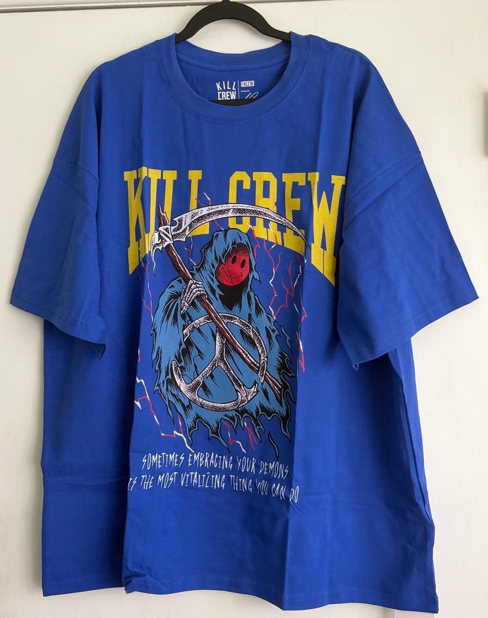 NWT Kill Crew Porrada Series Vol 1 Demons Reaper Graphic T-Shirt Blue XXL